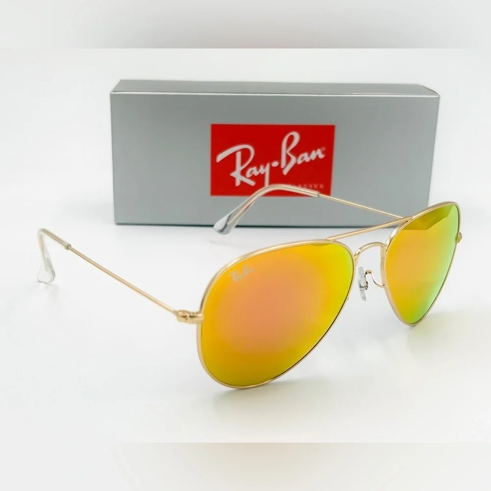 Ray-Ban Aviator RB3025 58mm Gold Frame Mirror Lens 58-14 112/69